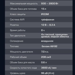 Генератор автономный бензиновый (2500Вт ном.) Forsage F-FY3000