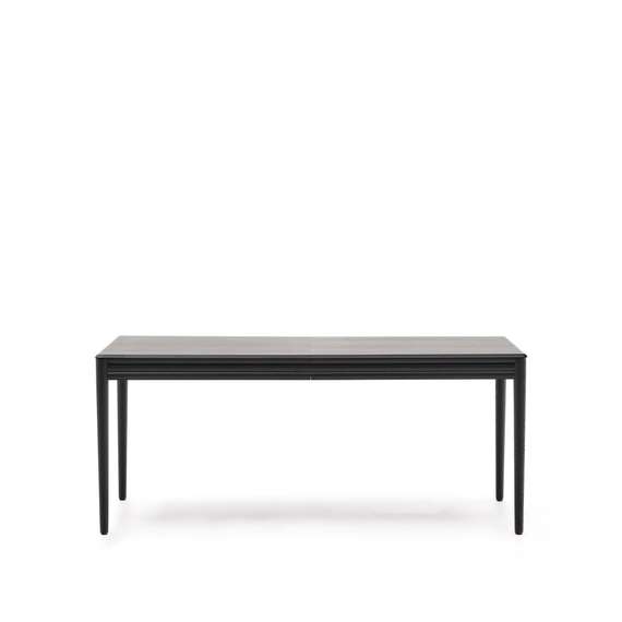 Раздвижной стол Lenon черный из шпона и массива дуба 160(240)x90