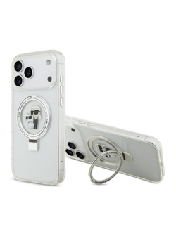 Lagerfeld для iPhone 17 Pro Max чехол IML + Ring stand NFT Karl & Choupette Hard Transparent (MagSafe)