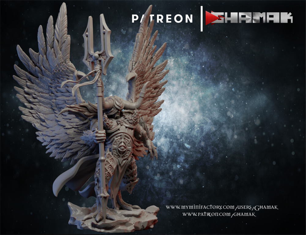 Grand Alliance Chaos Disciples of Tzeentch Демон-принц Тзинча с копьем миниатюра для dnd, днд, pathfinder, фентези, Настольная игра, НРИ, Варгейм, РПГ