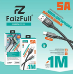 Кабель FaizFull FR122 USB-Type-C 5А 1м Nylon Black