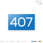 Номер на дверь 407, табличка на дверь для офиса, квартиры, кабинета, аудитории, склада, голубая 120х70 мм, Айдентика Технолоджи