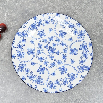 Тарелка обеденная 23см Голубой ситец