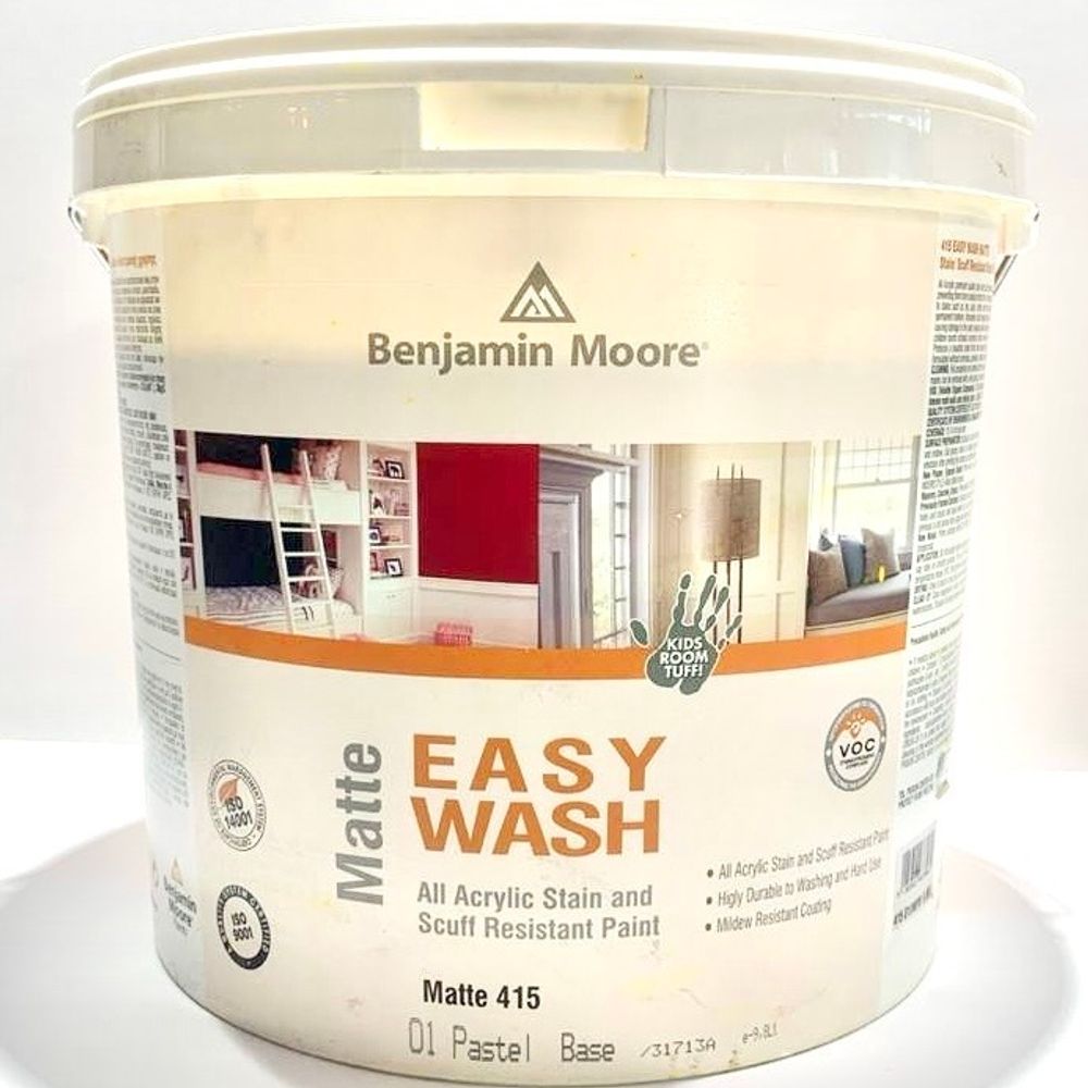 415 Benjamin Moore EASY WASH STAIN &amp; SCUFF RESISTANT PAINT MATTE FINISH. Антивандальная матовая краска с повышенной износоустойчивостью.