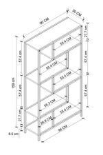 Стеллаж LARRISA 160х90 - антрацит