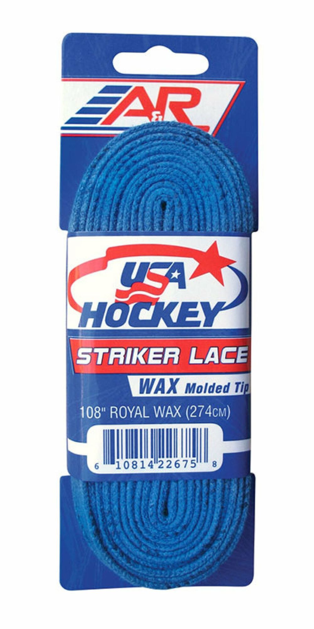 A&R Шнурки хоккейные USA Hockey (Royal) (120"-305см)