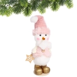 Фигурка «Снеговичок - С подарками» 17 см, Розовый