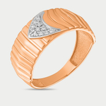 Женское кольцо из розового золота 585 пробы с фианитами (арт. 70200100)