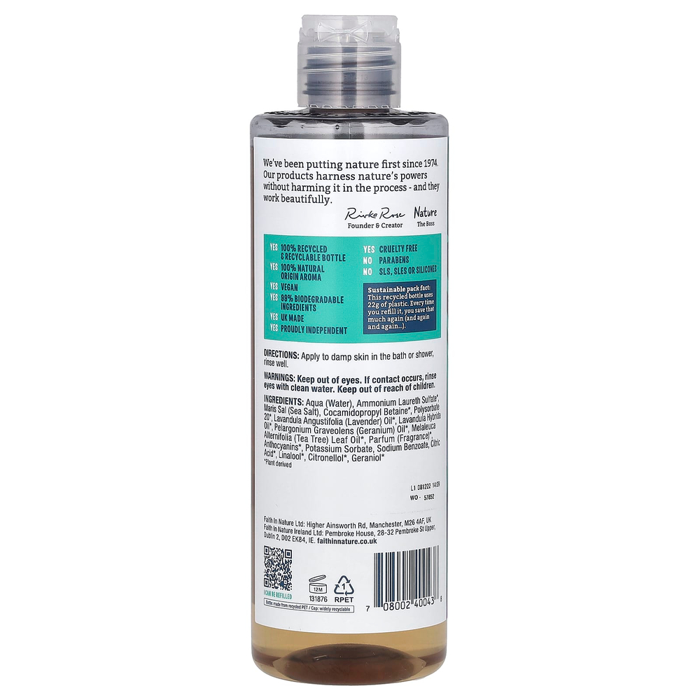 Faith in Nature, Гель для душа, с лавандой и геранью, 400 мл (13,5 жидк. унц.)