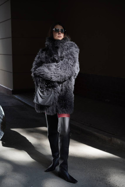 Дубленка двусторонняя Тиградо серая