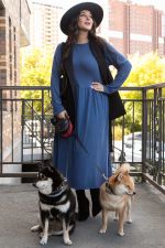 Платье трикотажное Твоя осень (синее) П14443-25М LT Collection