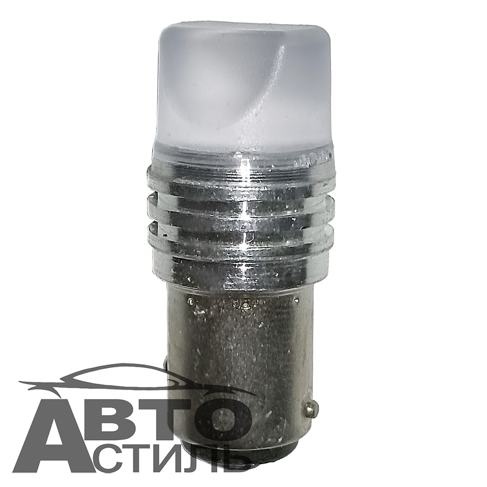 Светодиод 12V T25    9SMD 2835 3D WHITE MT FLASH (Стробоскоп) (1конт) Матов с метал ободЗУБ S0026мт