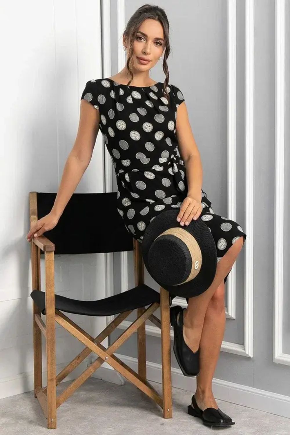 Платье Габриэль (черное/круги) П13953-10М LT Collection