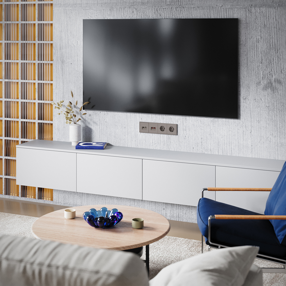 Накладка для розетки TV+RJ45 кат. 6, S70 (капучино)