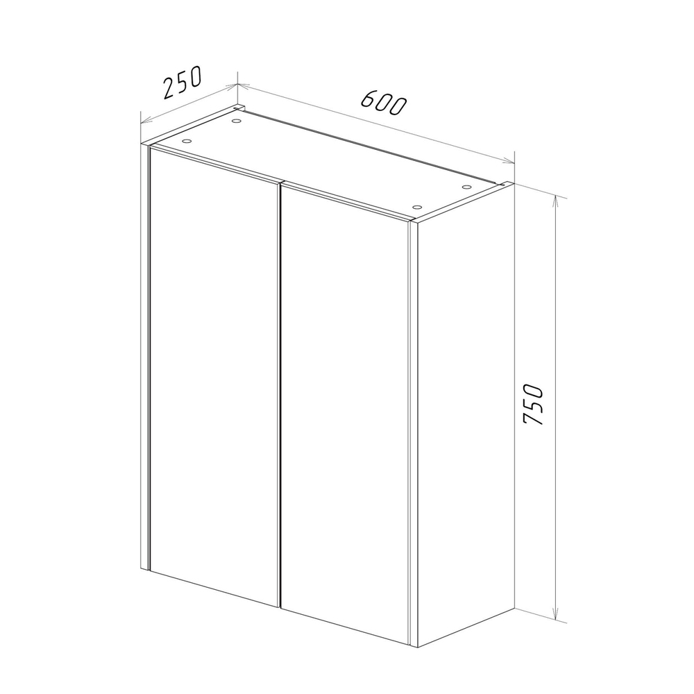 Шкаф Lemark COMBI 60 см подвесной, 2-х дверный белый глянец