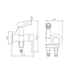 Гигиенический душ со смесителем встраиваемый Raglo R20.54, хром