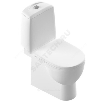 Унитаз-компакт горизонтальный выпуск нижний подвод с арматурой 2/реж слив кнопка с сиденьем дюропласт микролифт белый Best Comfort Sanita Luxe WC.CC/Best/2-DM/WHT.G/S1