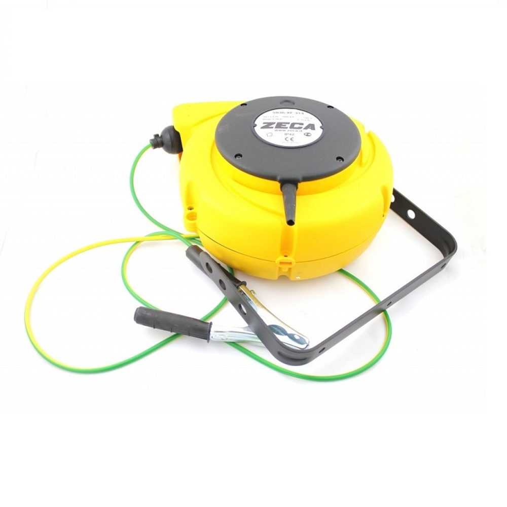 Катушка кабельная для заземления 15+1 метра, кабель 1 жила, пластиковый корпус, ZECA (Италия)