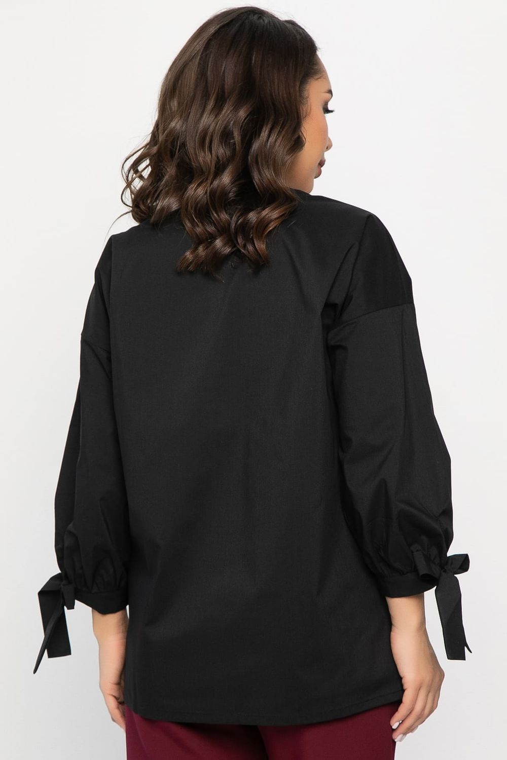 Блуза с завязками Ажур (черная) Б14387-10М LT Collection