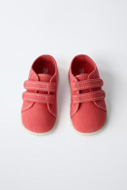 ZARA ТЕКСТИЛЬНЫЕ КРОССОВКИ BAREFOOT, КРАСНЫЙ