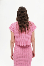 Розовая трикотажная юбка