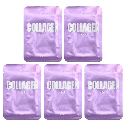 Lapcos, набор тканевых масок для упругости кожи с коллагеном, 5 шт. по 25 мл (0,84 жидк. унции)