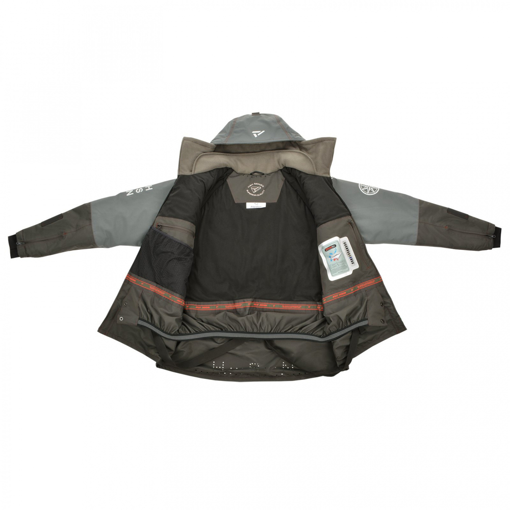 Зимний мужской костюм-поплавок ХСН Rescuer III NEW -45 (Hardguard) Серый (Зеленые молнии)