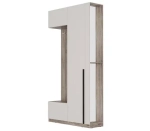 Прихожая фасад - кашемир , корпус дуб смоки, ширина - 120,2, высота - 229,3, глубина - 37,2