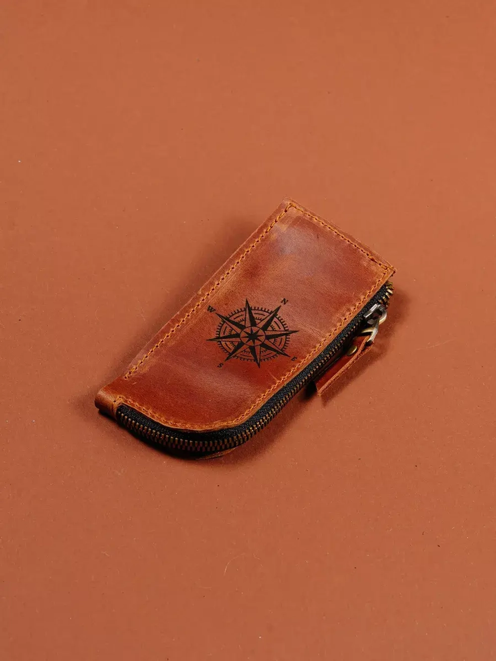 Ключница карманная кожаная