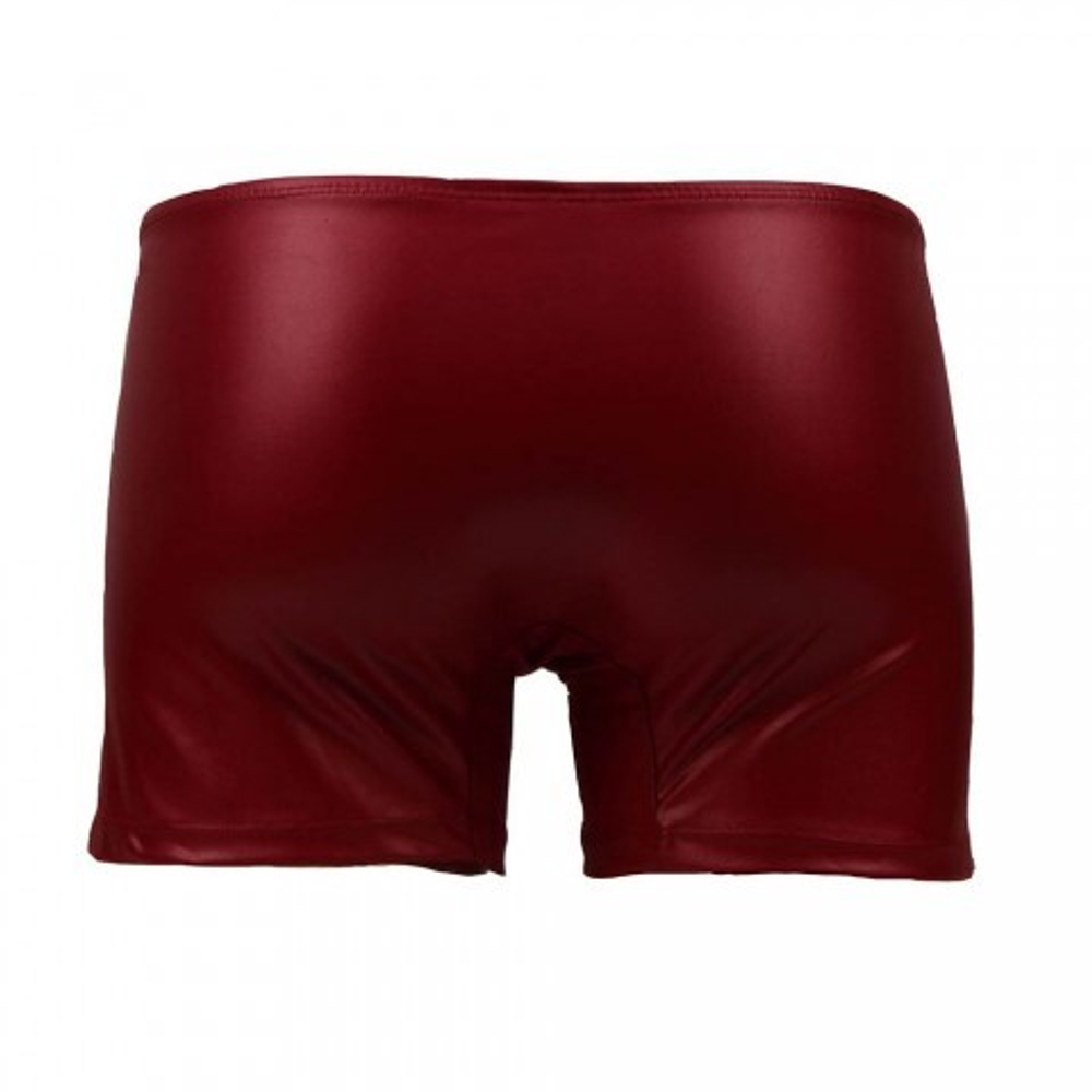 Кожаные трусы мужские на молнии Ohyeah "Хипсы" бордовые, S