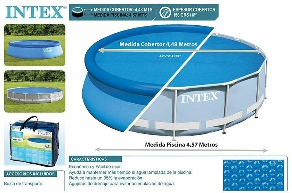 Тент солнечный Intex Solar 28013 для круглого бассейна 457 см