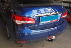 Фаркоп Nissan Almera седан 2013-2015 (дорестайлинговая), условно-съемный,(без электрики) Трейлер.7750