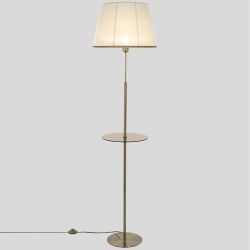 Citilux Линц CL402980T Торшер бронза со столиком и белым абажуром