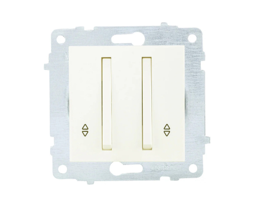 Выключатель 2-кл прох OVIVO 10А кремовый узкая клавиша 610-000202-211