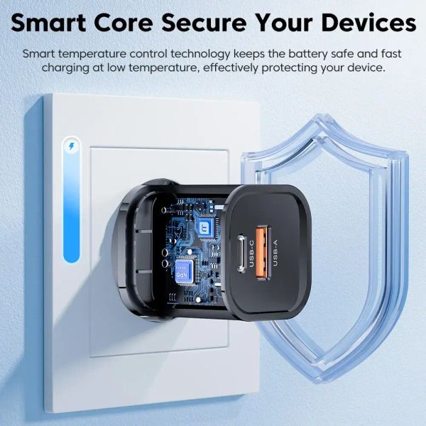 Адаптер питания Toocki 33Вт (Type-C + USB-A) Фиолетовый