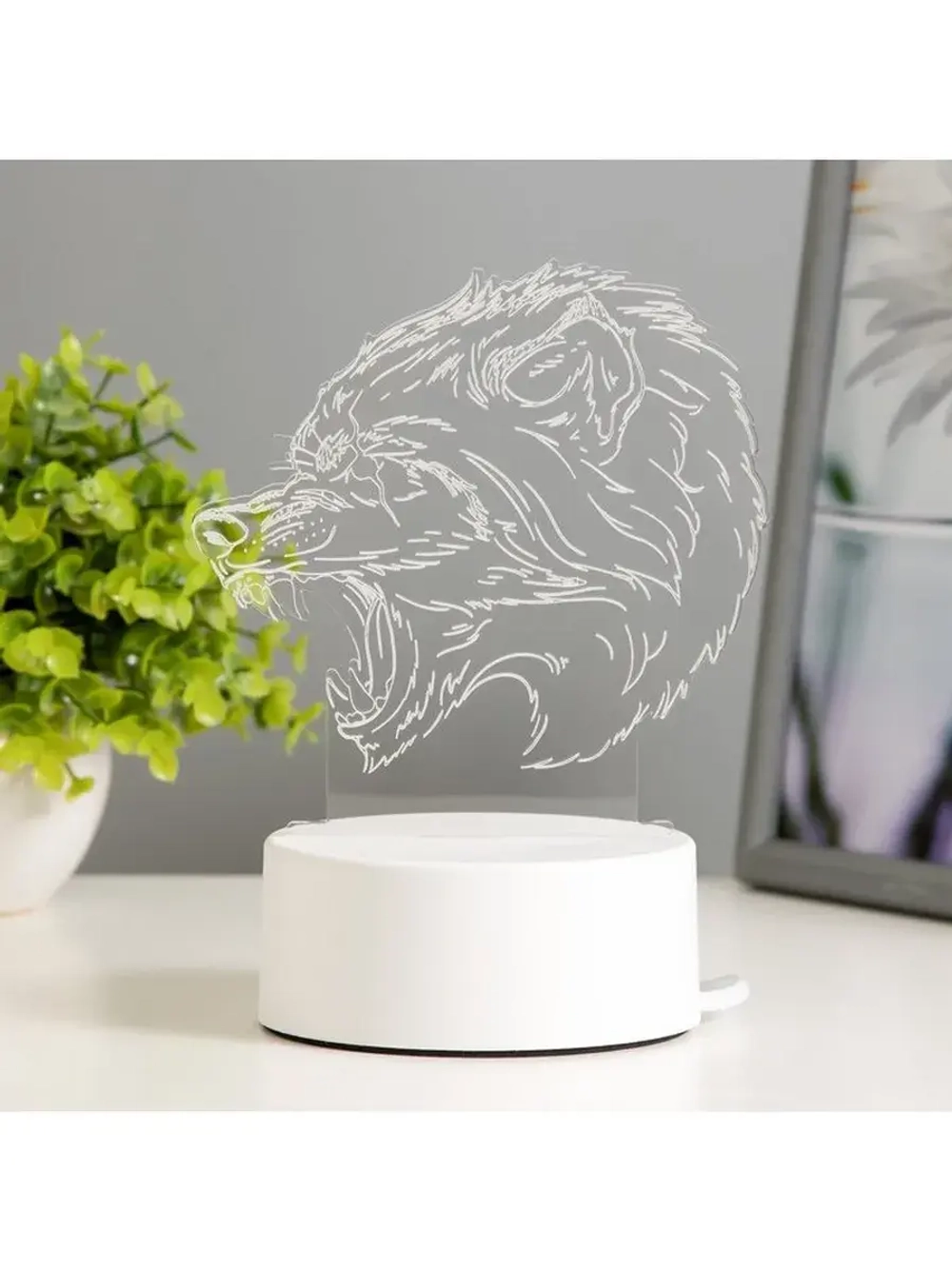 Светильник 3D ночник RISALUX «Оборотень», LED RGB, от сети,