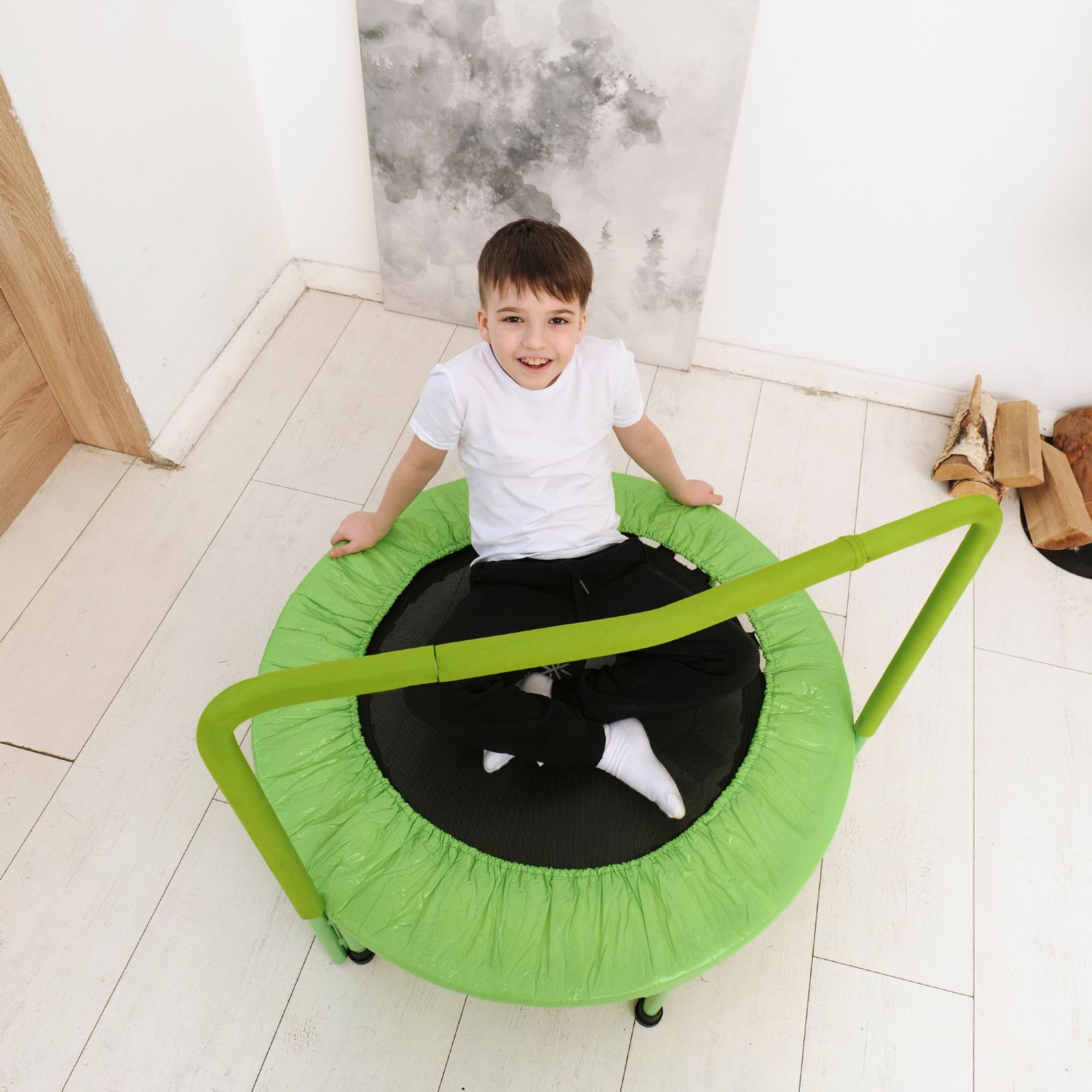 Батут с поручнем DFC JUMPFIT 36'' зеленый фото №16