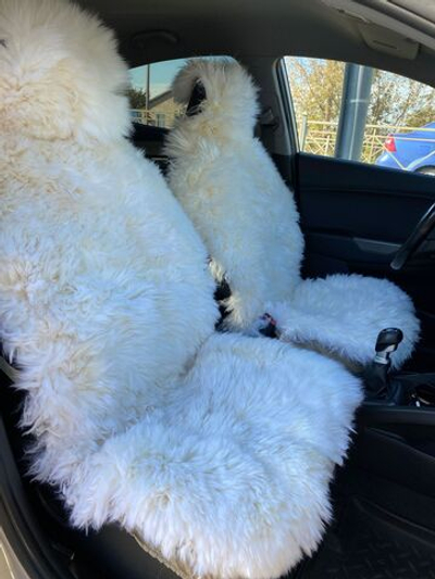 Меховые накидки (2шт) из натурального меха овчины с длинным ворсом