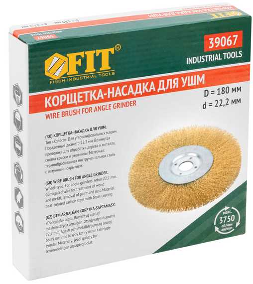 Корщетка-колесо, 180 мм для УШМ FIT IT 39067