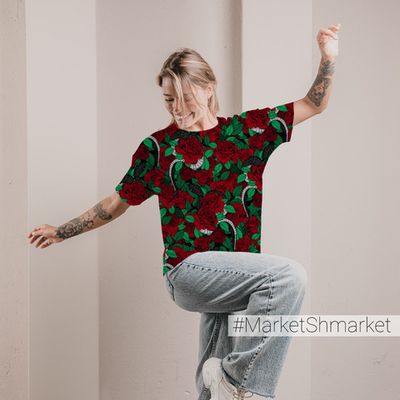 Футболка женская оверсайз с принтом 