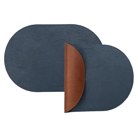 Набор из 4-х двухсторонних сервировочных салфеток pool, 30х45 см, синий/коричневый