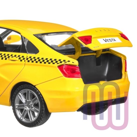 МОДЕЛЬ МАШИНЫ 1/24 LADA VESTA ТАКСИ ЖЕЛТЫЙ