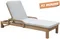 Шезлонг Rimini из массива акации с бежевым матрасом