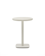 Уличный стол Dina круглый белый из цемента и стали со столешницей Ø70 см