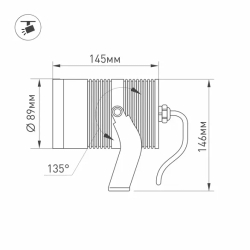 Светильник ALT-RAY-R89-25W Day4000 (DG, 24 deg, 230V) (Arlight, IP67 Металл, 3 года) 029699