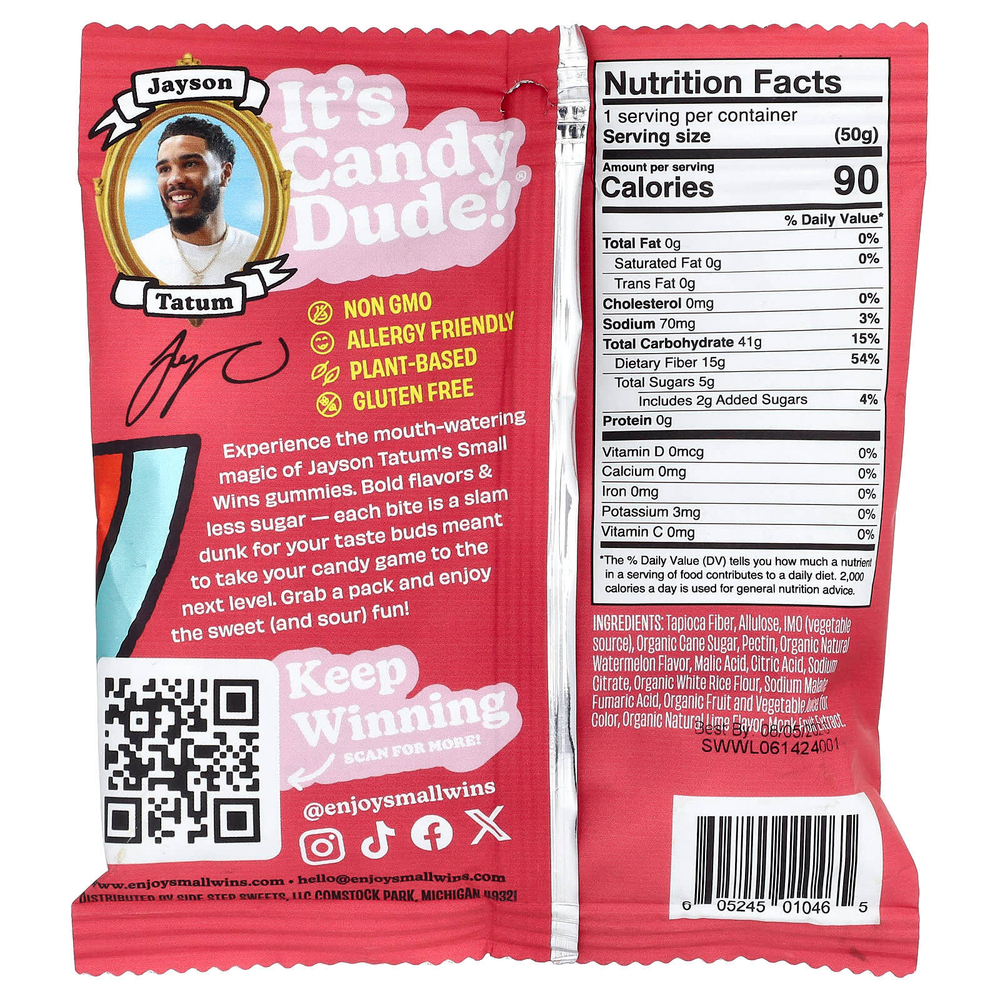 Enjoy Small Wins, жевательные таблетки, кислый арбуз и лайм, 50 г (1,8 унции)