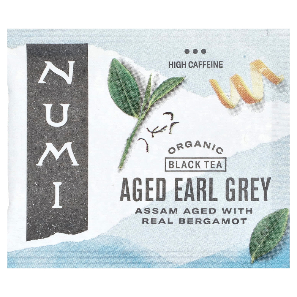 Numi Tea, органический черный чай, Aged Earl Grey™, 18 чайных пакетиков, 36 г (1,27 унции)