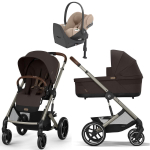 Коляска Cybex Balios S Lux TPE complete Cloud T Cozy Beige Plus Base T 4 в 1 Chocolate Brown с дождевиками