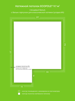 Натяжные потолки 9.7 м2, 3.7 м2, 15.9 м2, 7 м2