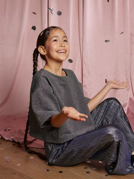 Брюки из фактурного полотна Mjölk Blue Silver